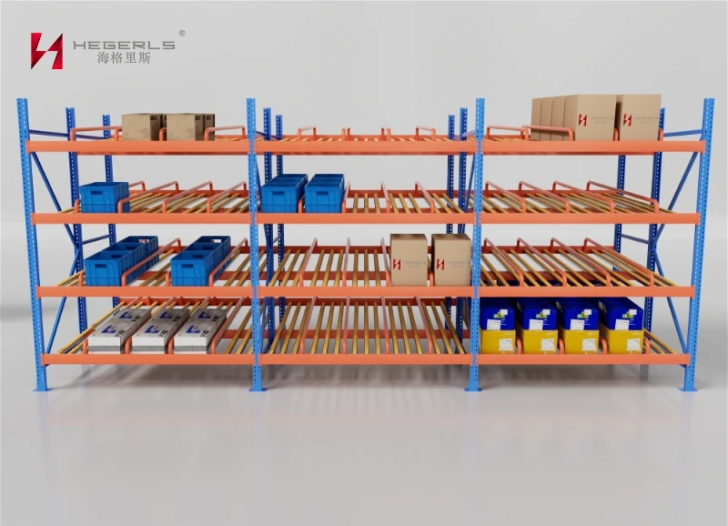 Syst&egrave;me de rayonnage &agrave; flux de carton HEGERLS